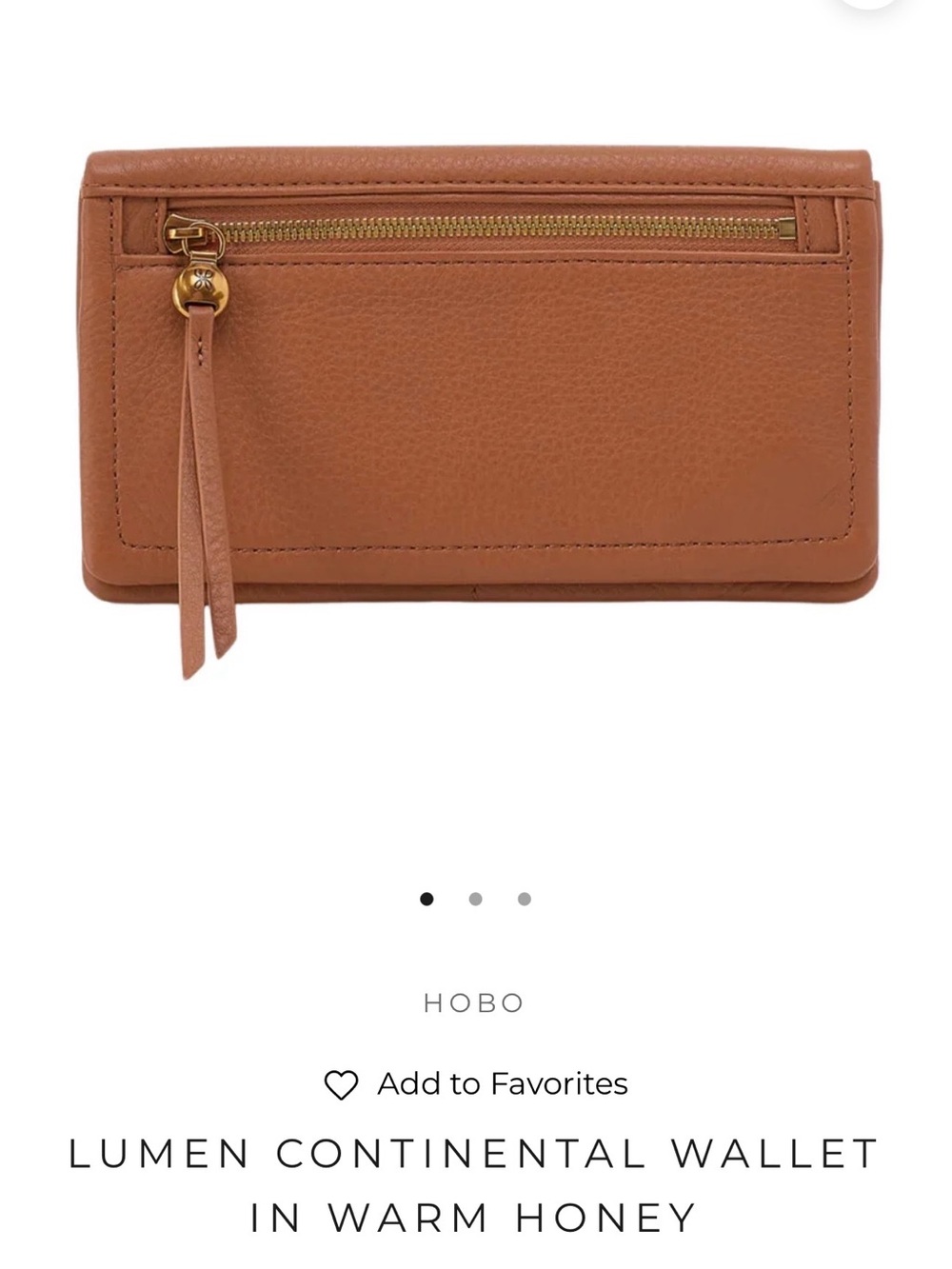 NWT Hobo Lumen Continental Wallet Warm Honey 100% Genuine Leather - Picture 4 of 10